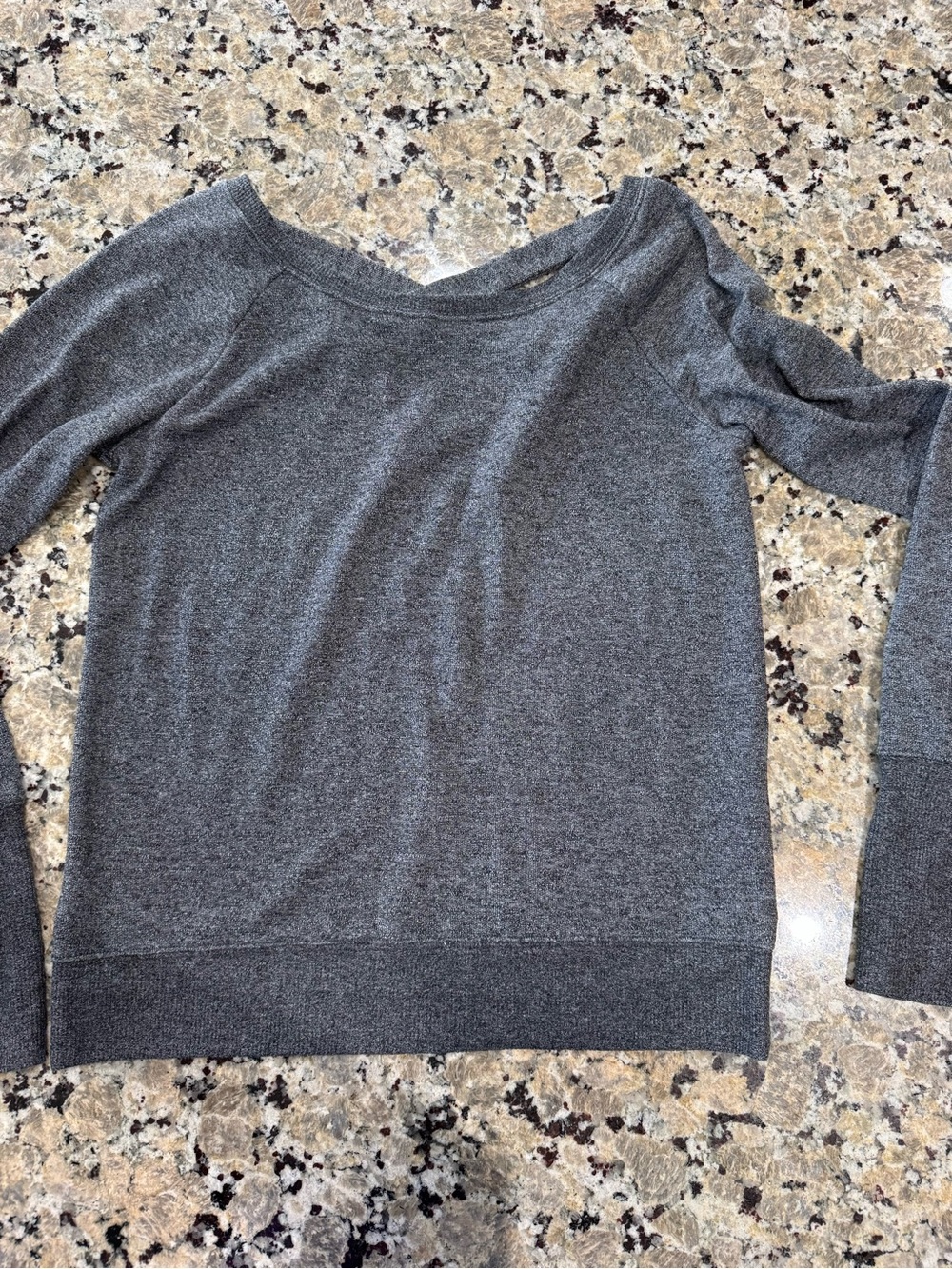 SO Charcoal Gray Off-the-Shoulder Lightweight Sweater